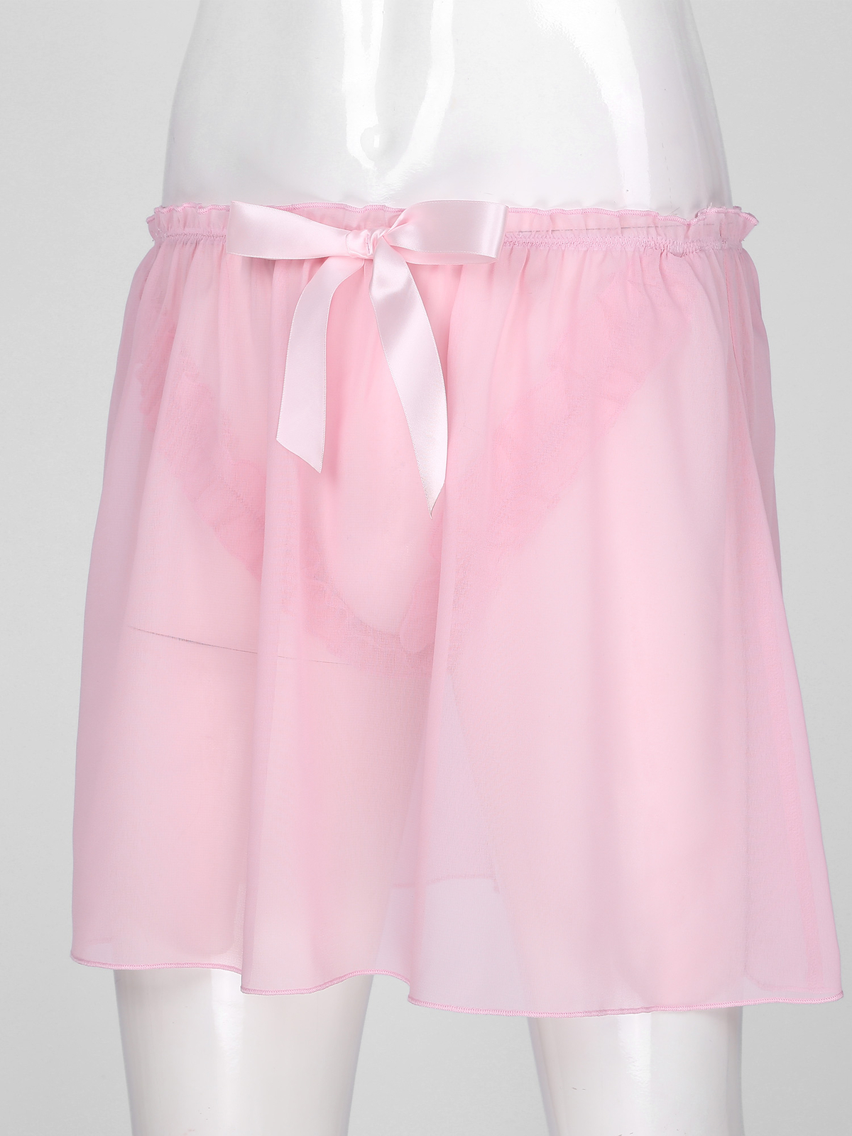 US Sissy Men Crossdresser Lingerie Sheer Chiffon Mini Skirt Low Rise