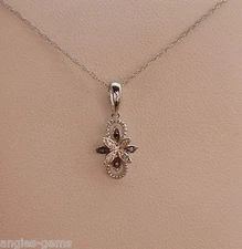 NEW Petite Diamond Accent Flower Swirl Petite Necklace White 10k Gold- 18" Chain
