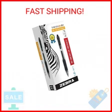 Zebra Pen Sarasa Dry X20 Retractable Gel Pen, Fine Point, 0.5mm, Black Ink, 12-P