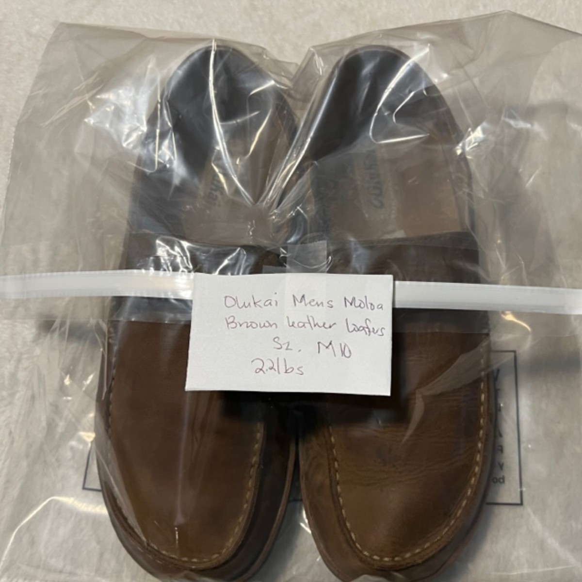 Olukai Mens US Sz 10M Moloa Brown Leather Slip On Loafer Shoes olukai-mens-moloa-slipper-dark  main image 3