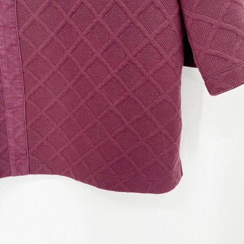 Soft Surroundings Dorothy Jacquard Knit Blouse Sz L Burgundy Collared Pullover - Picture 5 of 9