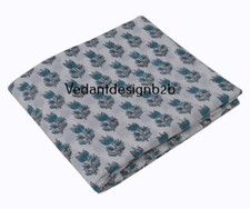 Indian 5 Yard Hand Block Floral Print 100 Cotton Dressmaking Craft Fabric