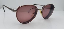 Vintage Luxottica Princeton Brown Oval Metal Sunglasses Italy FRAMES ONLY