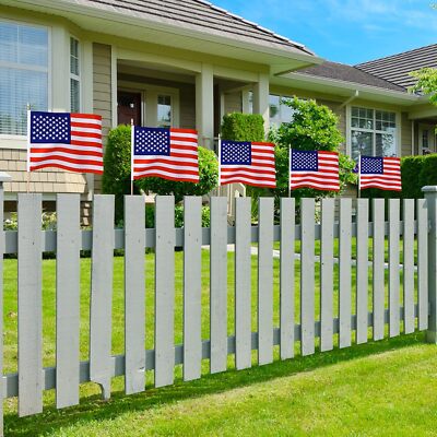 20 Pack Handheld American Stick Flags with Spear Top Great 8 X 12 Inch Wooden St