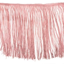 Perial Co Dusty Rose Chainette Fringe Trim Custom Dyed 11 inches Wide 