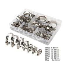 60pcsset Stainless Steel Pipe Clamp Kit Combination Hose Clamp Assortment Kit 60pcsset Stainless Steel Pipe Clamp Kit Combination Hose Clamp Assortment Kit