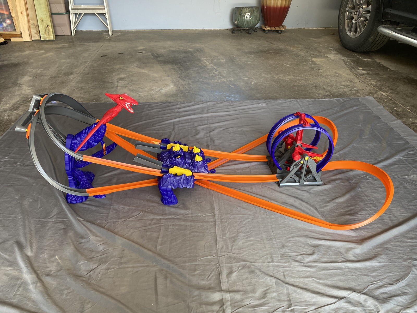 Hot Wheels Terrordactyl Race Track Set Mattel 2006 COMPLETE PARTS *NO