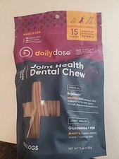 Daily Dose Joint Health Dental Chews 15 Ct Med Dog Free Ship 6/26