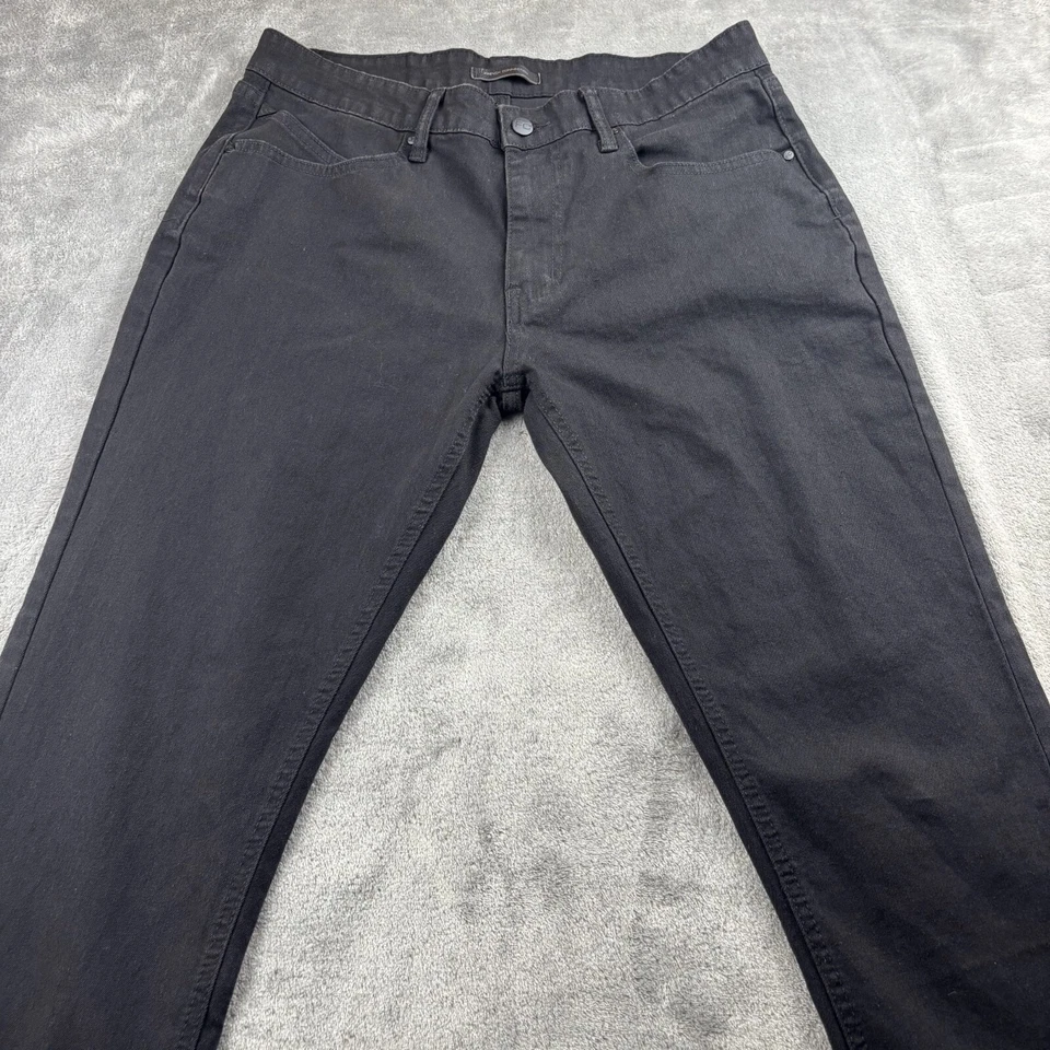 French Connection Savile Jeans 32 Black Denim Slim Fit Mid-Rise Zip Fly - Image 3 of 4