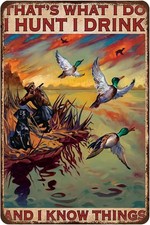 Mocozim Rustic Retro Tin Metal Signs Home D cor 8x12 Duck Hunting Hunting with