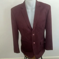 Giorgio Armani Suit 2 Piece Maroon Trousers W: 86cm Jacket Blazer Chest: 100cm