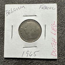 1965 Belgium, Belgique 1 Franc Dutch Leg. Non Magnetic. KM 143.1