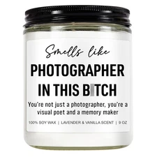 Funny Photographer Gifts Scented Candle 9 oz Photography Accessories Gift