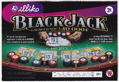 LOTTO 2  Rubbel-Los -- FRANKREICH -- ''Black Jack'' -- gebraucht, für Sammler
