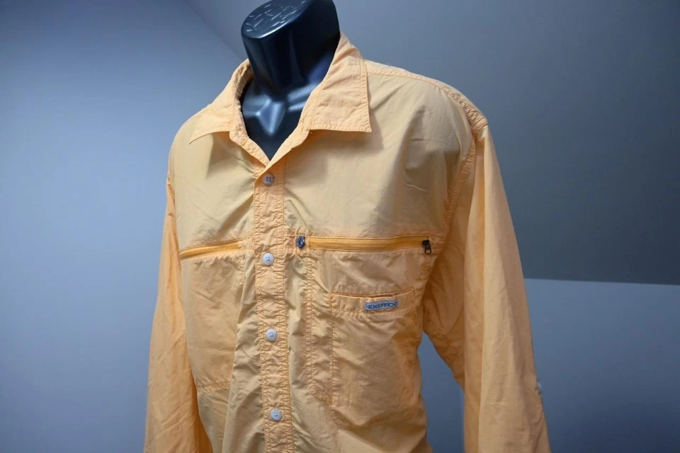 Camisa de campamento con botones Exofficio naranja transpirable nailon pesca senderismo para hombre 2XL Foto 3 de 4
