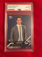 Drake Maye 2024 Topps Now NFL Draft Football Rookie Card #D3 Graded PSA 10