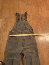 Carhartt 36x 26Men's Duck Bib Dark Brown Double Knee