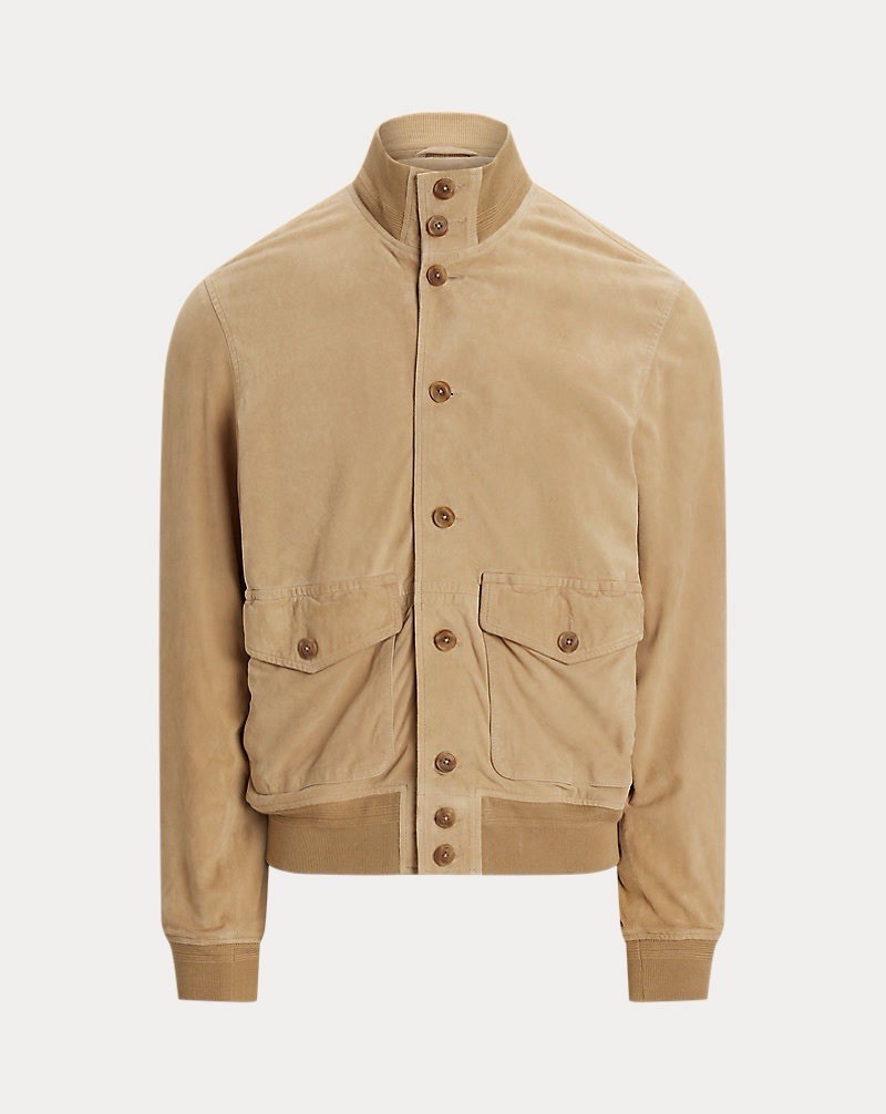 New Polo Ralph Lauren Suede Jacket Vintage Khaki Size XL $998 Sold Out NWT