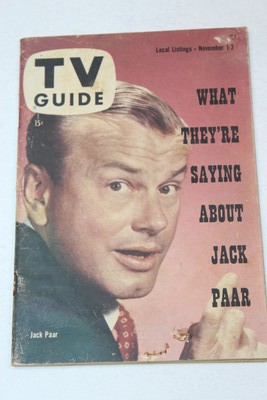 TV Guide Magazine November 1 1958 Jack Paar Robt Horton Dallas Edition No Label