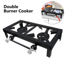 Cast Iron Propane LPG Gas Double Burner Boiling Ring Catering Stove Camping UK