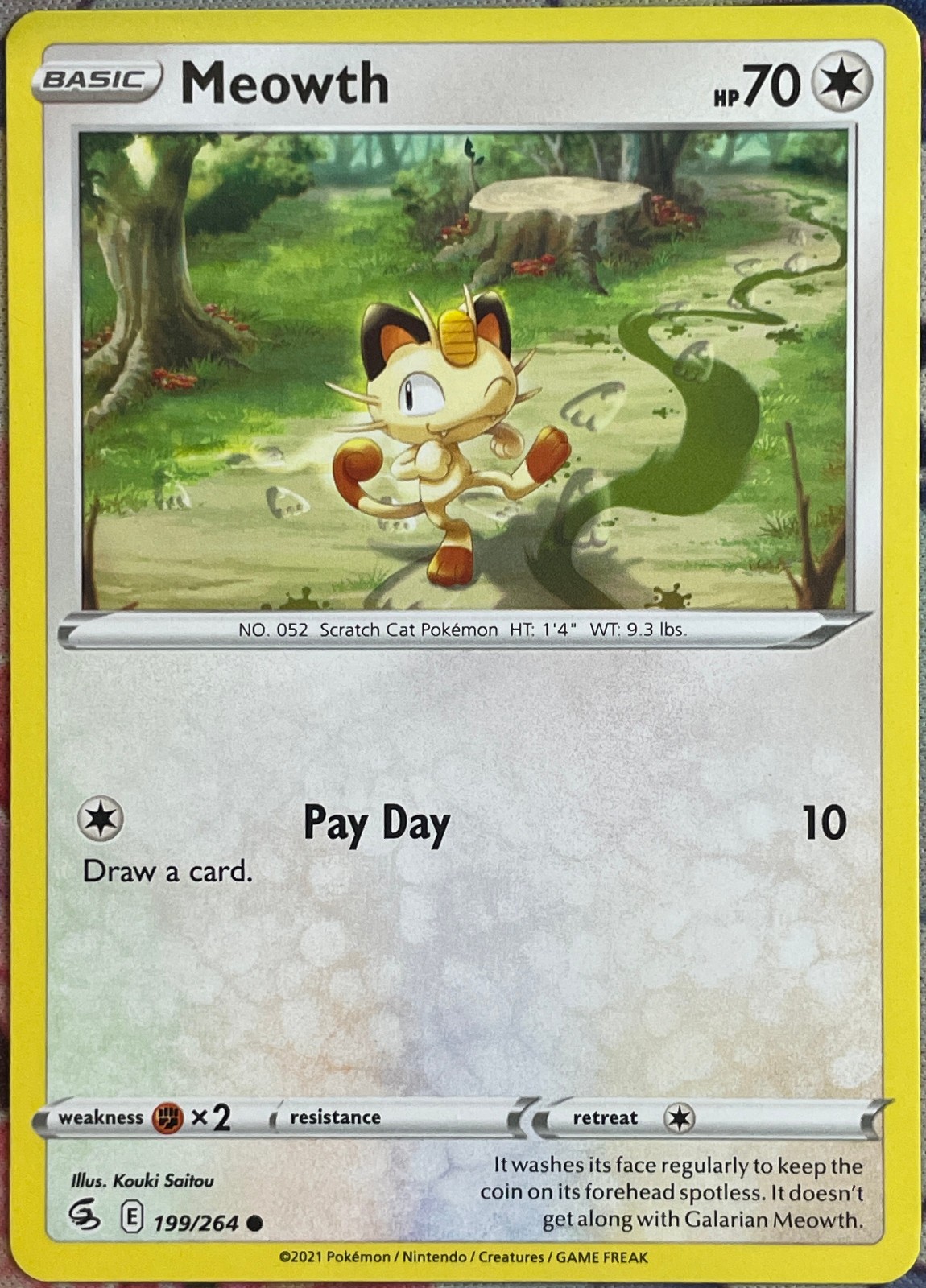 Meowth - 199/264 - Fusion Strike Pokemon 2021