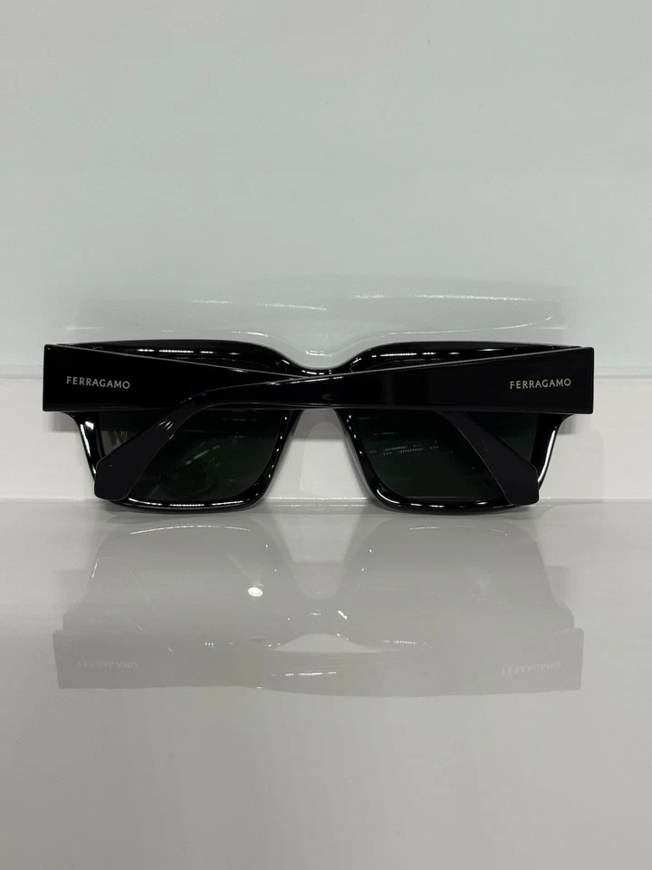 Gafas de sol Salvatore Ferragamo SF2975 negras audaces acetato personalizadas polarizadas verdes Foto 4 de 4