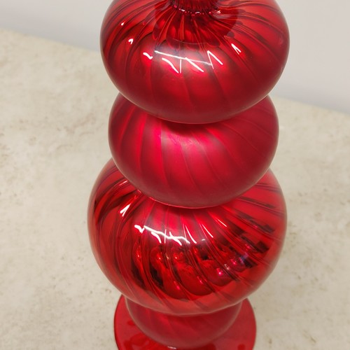 Rote Glas Endstück Baumspitze 20" hoch Weihnachten glänzend frostig - Bild 5 von 15