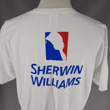 Sherwin Williams Paint White T Shirt Men's 2XL Cover The Earth Logo