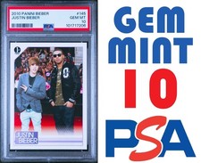 2010 Panini Justin Bieber and Drake Rookie Card 145 1st Print RC GEM MINT PSA 10