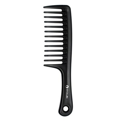 Black Large Wide Tooth Detangler Paddle Brush - Best Styling Comb for Curly, ...