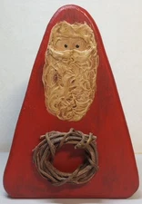 Vintage Santa Claus Christmas Decor Folk Art Wood Primitive Handpainted 1998