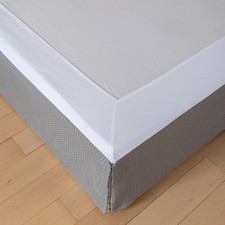 King Bed Skirt, Wrap Around Bed Skirt with Pleated Corner, 16 Inch Drop Pleat...