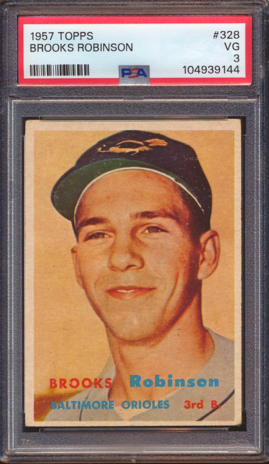 1957 TOPPS BROOKS ROBINSON #328 PSA 3!