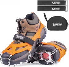 Ice Traction Cleats with 19 Stainless Steel Spikes for All Ages