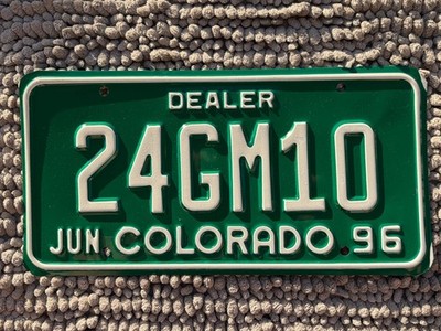 1996 COLORADO License Plate *** DEALER *** '96 CO *** eBay