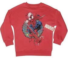 NEW NWT Boys Sz Large 10/12 Christmas Holiday SPIDERMAN Red Sweatshirt MARVEL