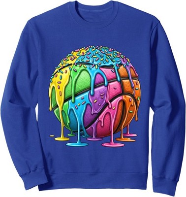 Basketball Ice Cream Drip for Boys and Girls Unisex Crewneck Sweatshirt