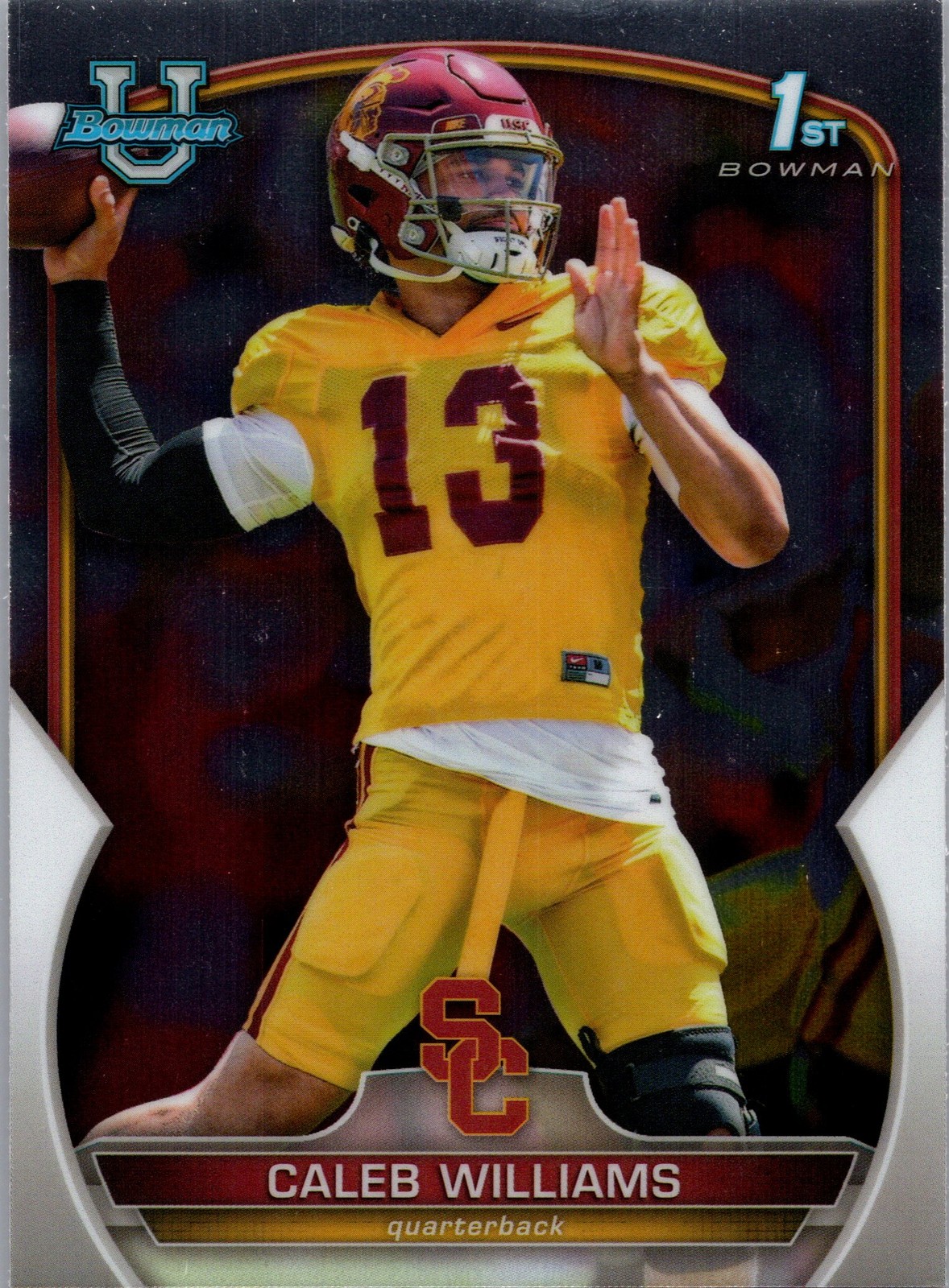 2022 Bowman University Chrome #50 Caleb Williams Refractor