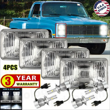 4pcs 4x6 Hi-lo Led Headlights Fit 1981 1982 1983 1984 1985 1986 Chevy C10 Trucks 4pcs 4x6 Hi-lo Led Headlights Fit 1981 1982 1983 1984 1985 1986 Chevy C10 Trucks