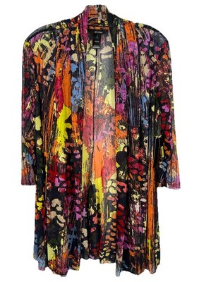 ALI MILES Womens M Mesh Abstract Topper Jacket Artsy Duster NWT Boutique NWT