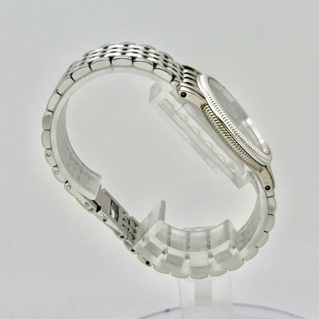 Orologio Yves Saint Laurent YSL Uomo Cintura Argento Batteria Sostituita Quadrante Nero Grigio