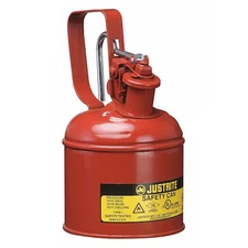 Justrite 10001 Type I Safety Can, Galvanized Steel, 1 Pint, Trigger Handle,