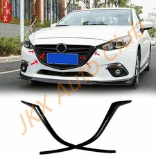 For Mazda 3 Axela 2014-2016 Glossy Black Front Bumper Grille Side Cover Trim X For Mazda 3 Axela 2014-2016 Glossy Black Front Bumper Grille Side Cover Trim X