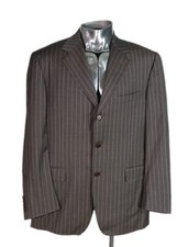 CANALI Light Brown Striped 50R Men's Jacket Blazer Suit Coat Made in Italy