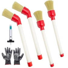 4-Pack Tire Lube Brush Set with 12.5" Angled & 11.2" Straight Brushes for Tir...