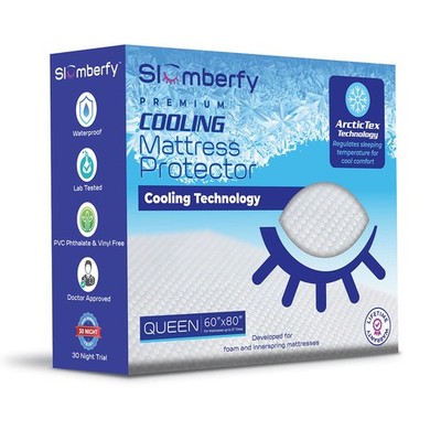 Queen Size Waterproof Cooling Mattress Protector  Noiseless Quilted Cover
