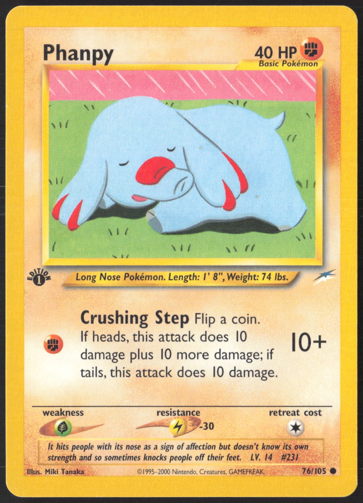 Phanpy 1st Edition 076/105 Neo Destiny NM