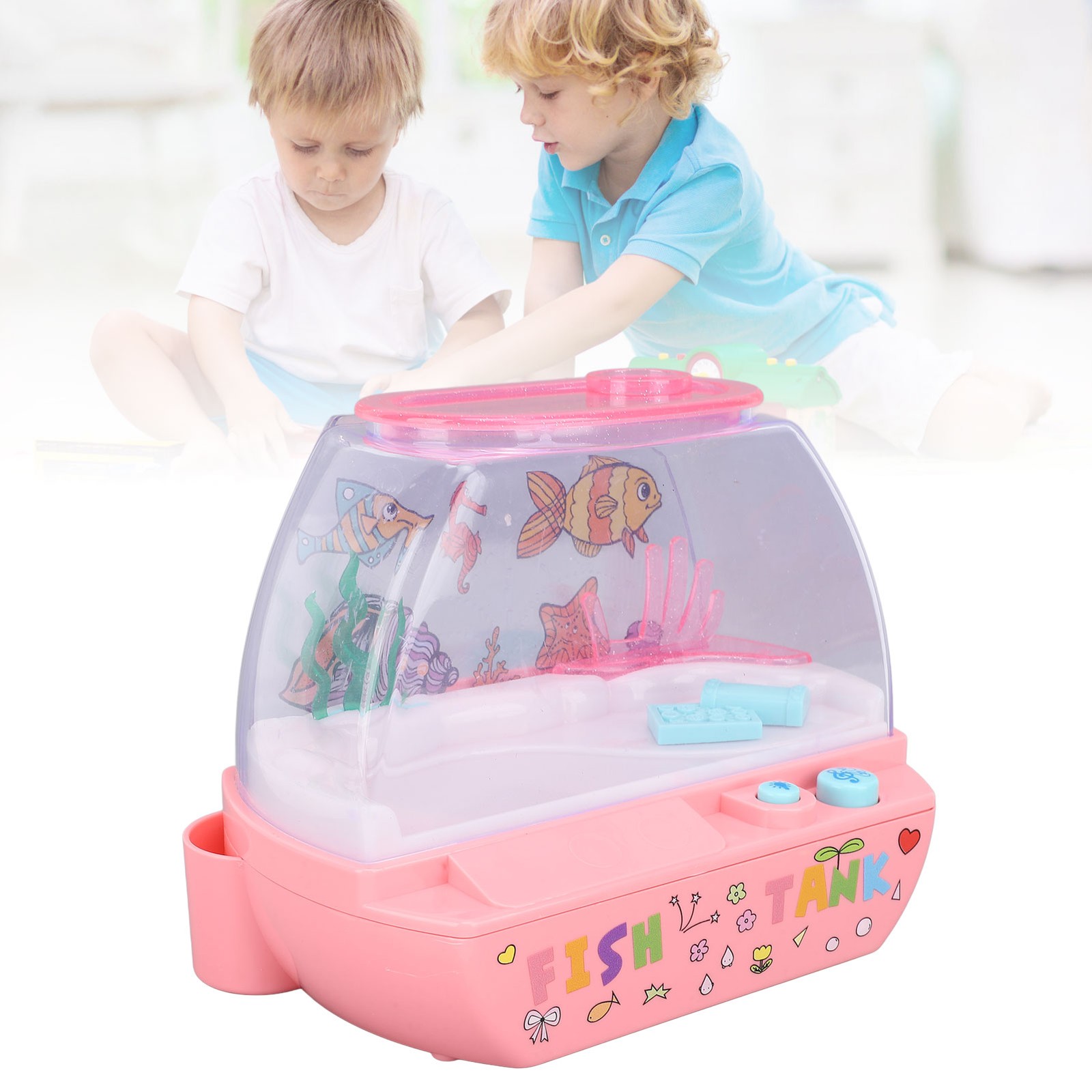 Children Aquarium Toy Fake Fish Tank Miniature Simulation Fishing Aquarium To UK