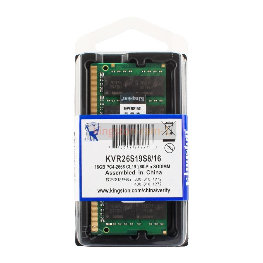 Kingston 32GB (2x16GB) DDR4 2666MHz (PC4 21300) SO-DIMM Laptop