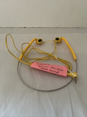 KOSS Lightweight Adjustable 36  Cord Yellow Earbuds-Good Sound Quality Sport